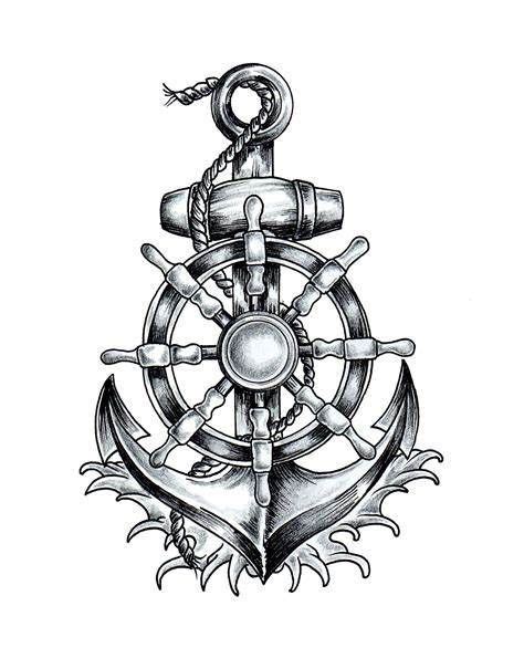 anchor wheel tattoo|aesthetic anchor tattoo.